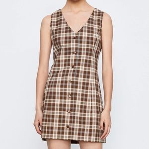 Plaid Button Dress